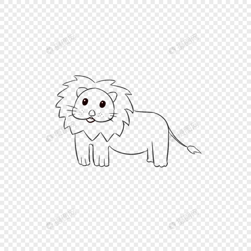 狮子线稿图片