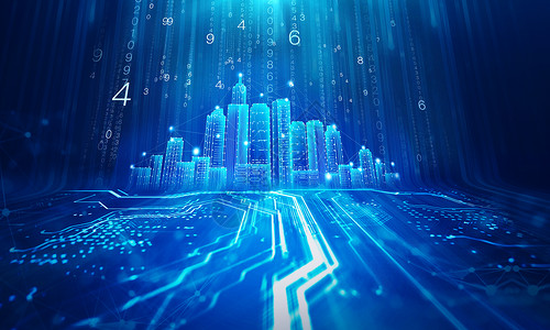 科技城市互联网数据蓝色高清图片