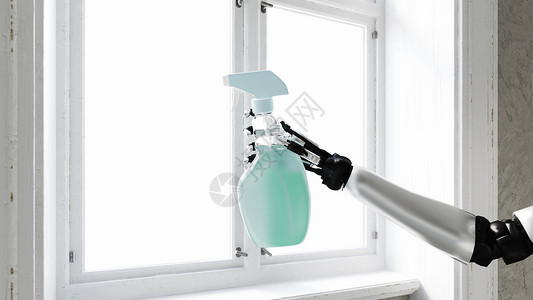 浴室窗台人工智能消毒场景设计图片
