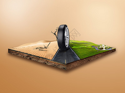 大盆地沙漠微观轮胎设计图片