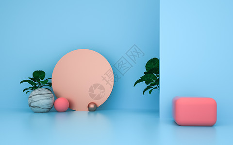 肥皂球C4D立体电商背景设计图片