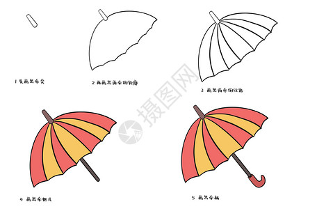 小雨伞简笔画高清图片