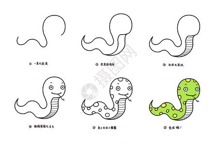 小蛇简笔画教程图片