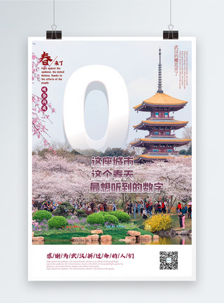 武汉旅游必去景点写实风武汉疫情主题宣传海报模板