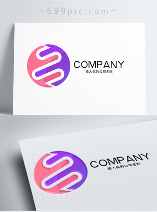 动感LOGO简约几何形状logo设计模板