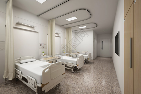 医院疫情C4D医院病房设计图片