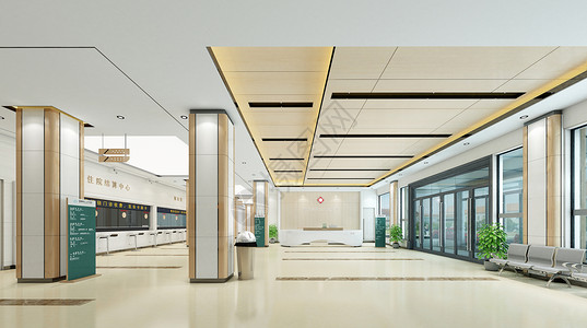 卸货区医院大厅场景设计图片