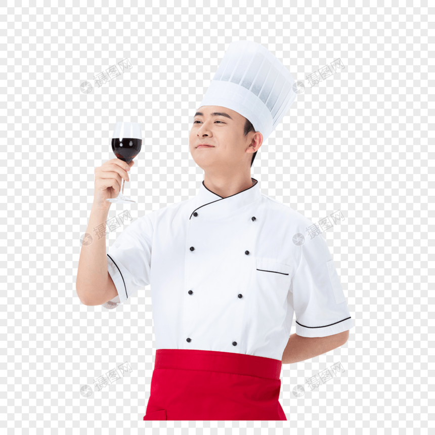 品红酒的厨师图片