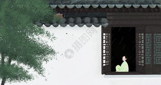 燕窝首页中国风24节气谷雨插画