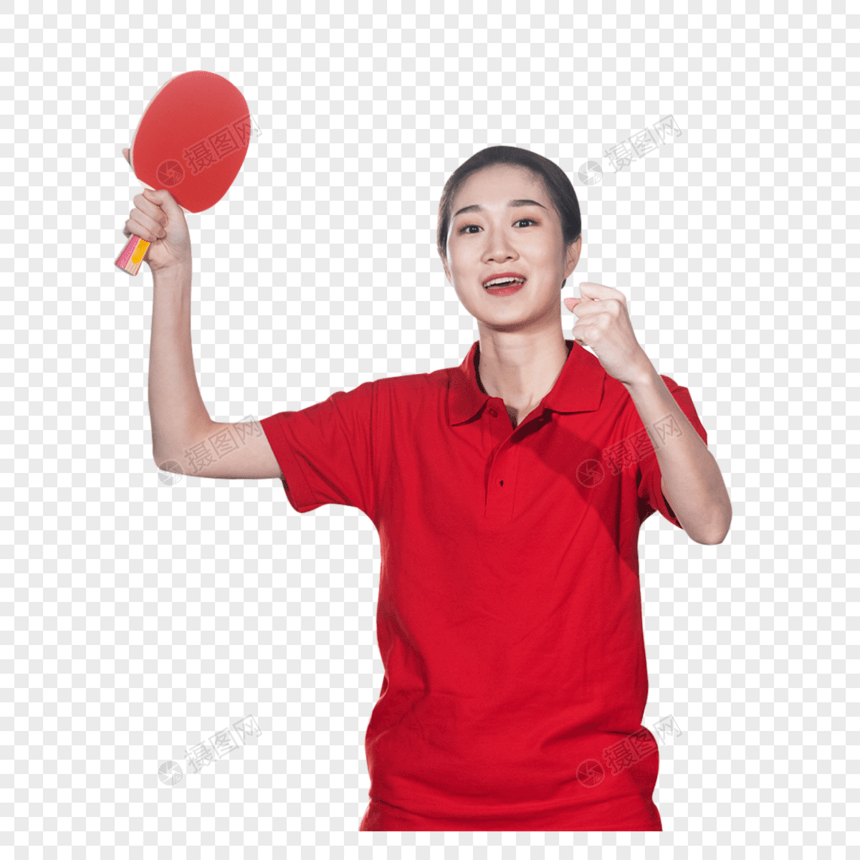 打乒乓球的青年女性图片