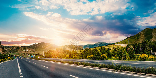 山路风景乡村公路背景设计图片