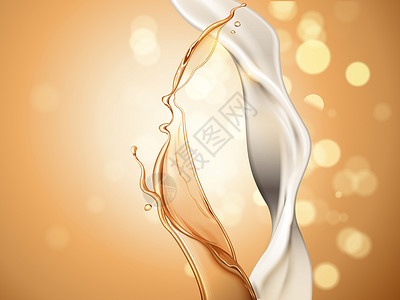 乳液素材金色化妆品背景设计图片