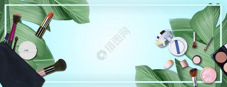 植物美妆背景背景图片