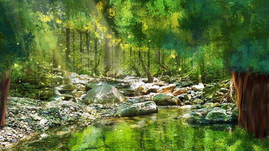 洞河仙境梦幻森林设计图片
