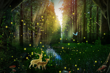 童话树屋梦幻森林设计图片