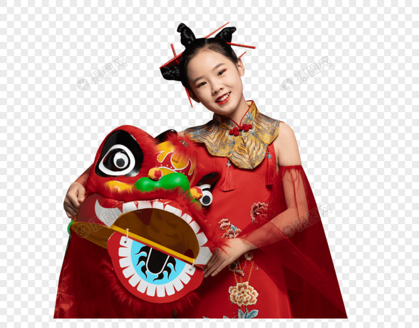 中国风潮流儿童拿着京剧面具图片