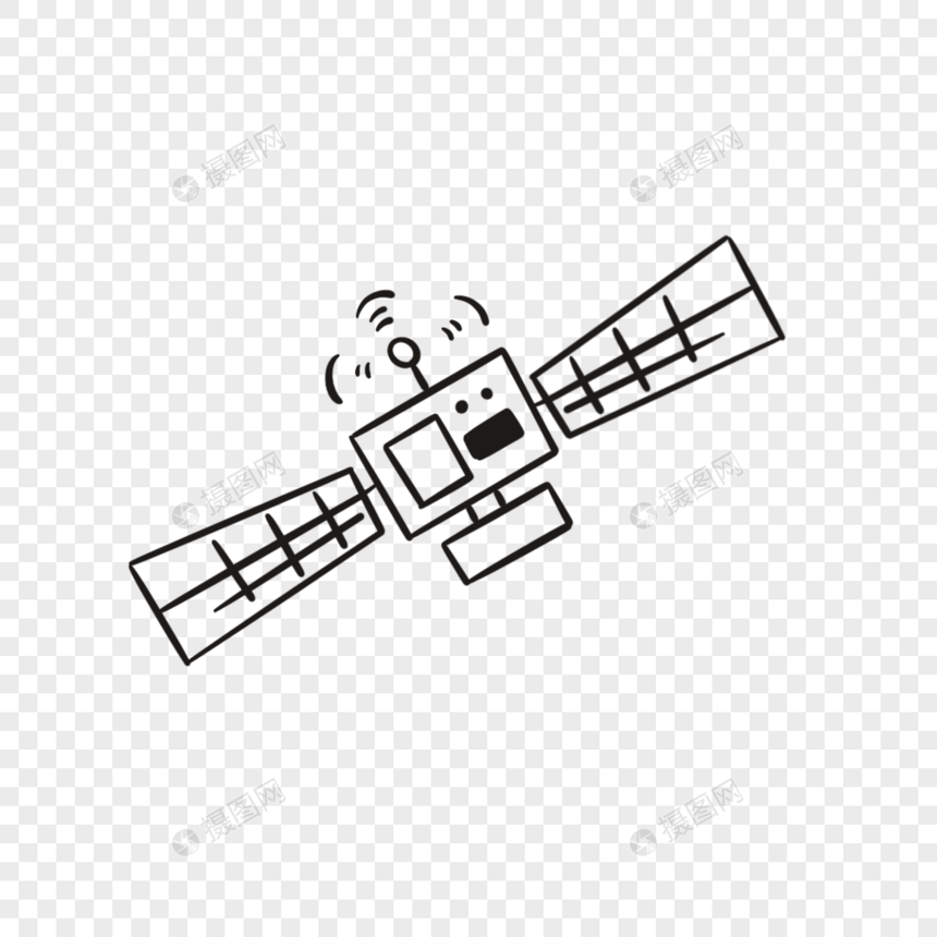 人造卫星简笔画图片