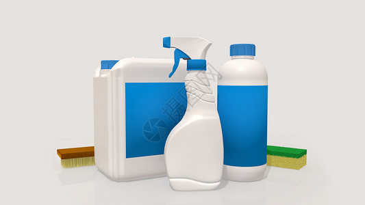 卫生插画C4D消毒用品设计图片