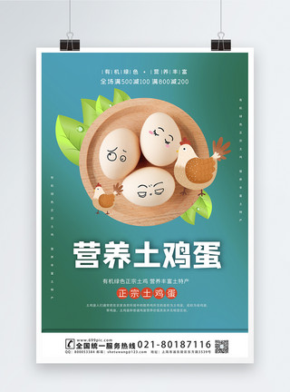 绿色鸡蛋营养土鸡蛋宣传海报模板模板