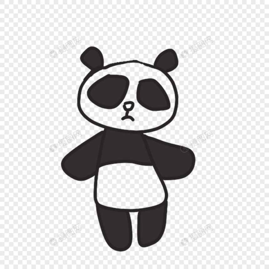 站着的熊猫简笔画图片