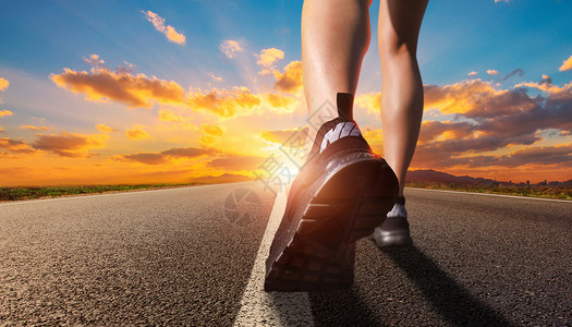 跑步健身素材奔跑的脚步设计图片