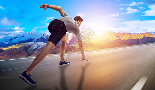 男健身素材起跑设计图片