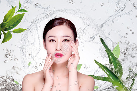 亚洲模特美容护肤设计图片