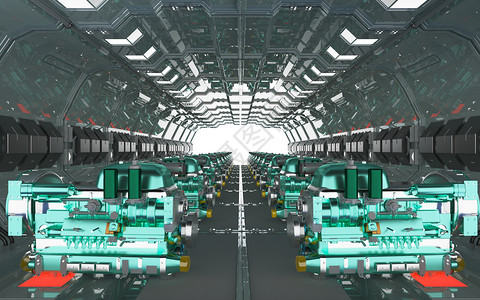 工业机械场景车间背景图片