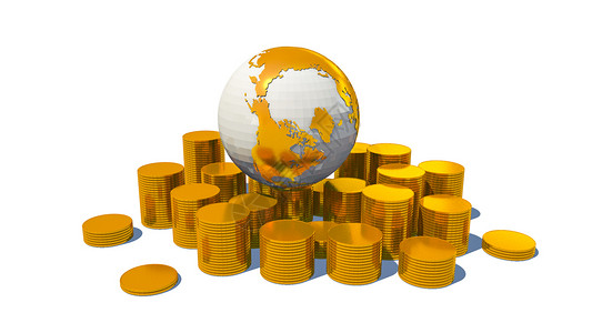 3D全球金融背景图片