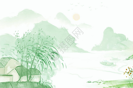远山水中国风山水设计图片