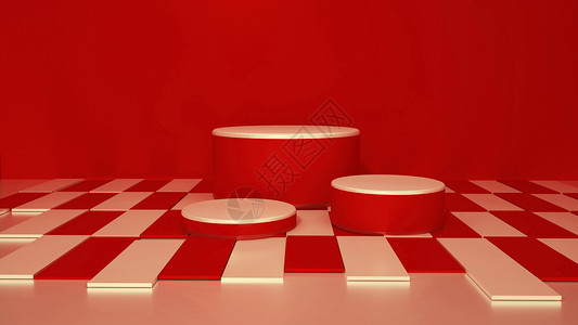 红白条纹素材红色几何简约电商背景设计图片