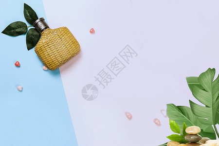 香水百合花植物美妆背景设计图片