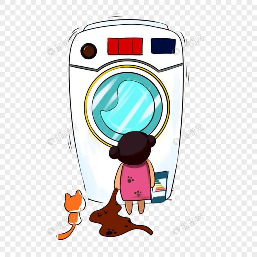 洗衣服的女孩图片