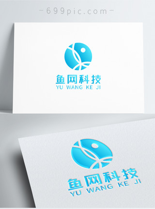 简约厨具蓝色渐变科技网络企业logo模板