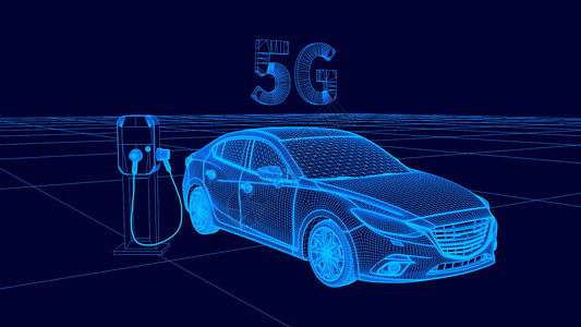 5g无人驾驶3D汽车科技设计图片