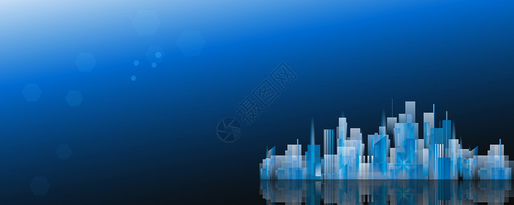 蓝色科技城市背景图片