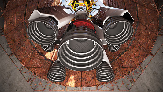 宇航飞船火箭发动机场景设计图片