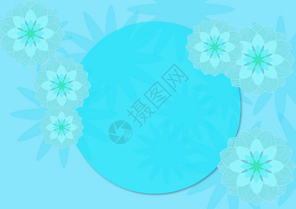 蓝色立体花卉背景背景图片