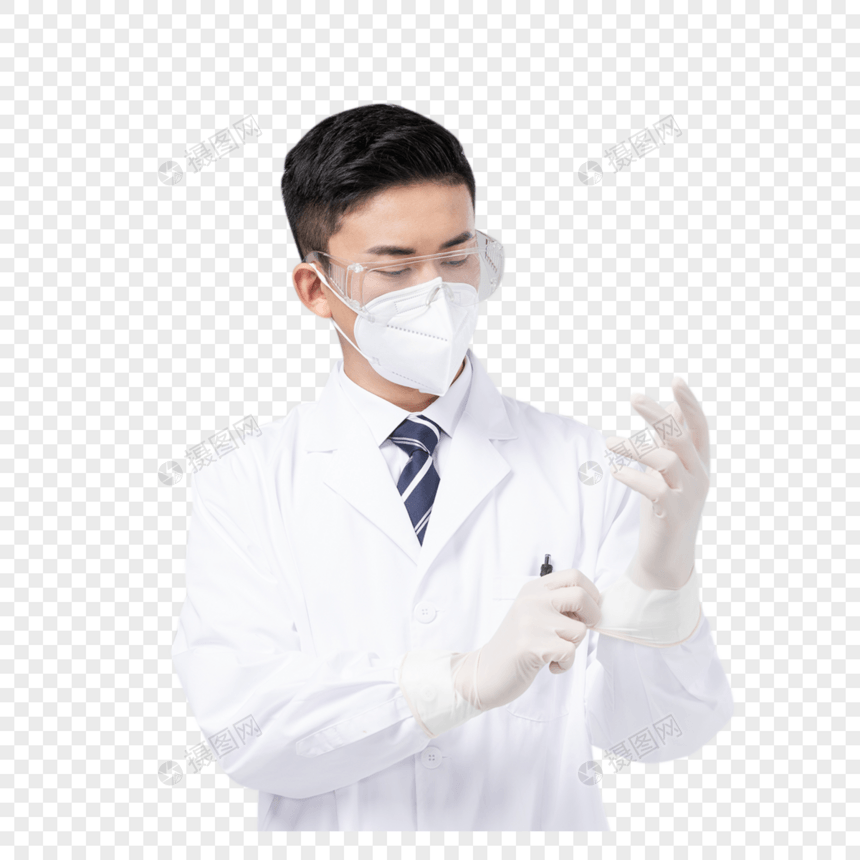 戴手套的男医生图片