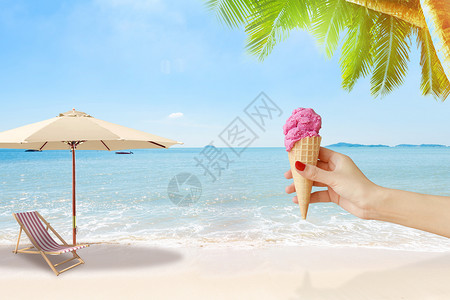冰淇淋饮料冰爽夏日设计图片