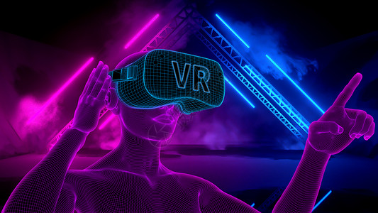 VR游戏体验VR科技场景设计图片