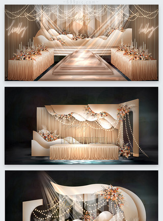 串灯创意小众泰式秋色婚礼效果图模板