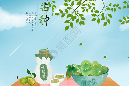 一枝青梅芒种设计图片