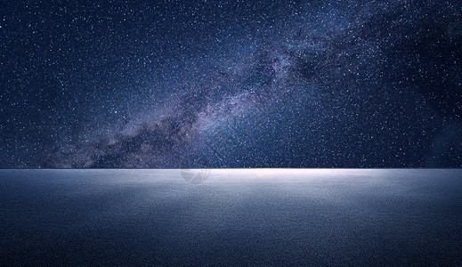 地平线夜景星空背景设计图片
