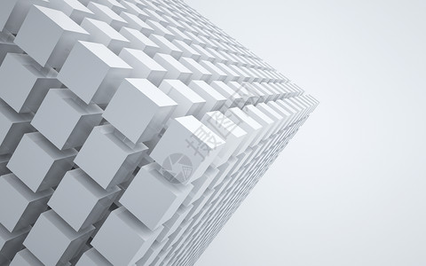 白色方块背景C4D几何方块创意空间设计图片