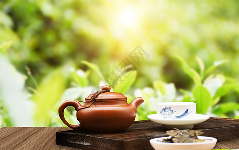 茶桌上的茶具茶设计图片