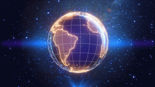 科技光感三维数字地球动画背景视频GIF图片