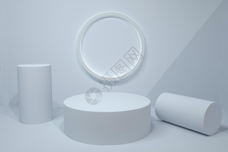 微单相机展示白色简约柔光展台设计图片