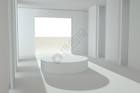 超现实主义单的白色简约柔光展台设计图片
