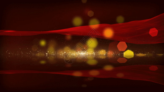 汇报模版大气红绸飘动粒子背景GIF高清图片